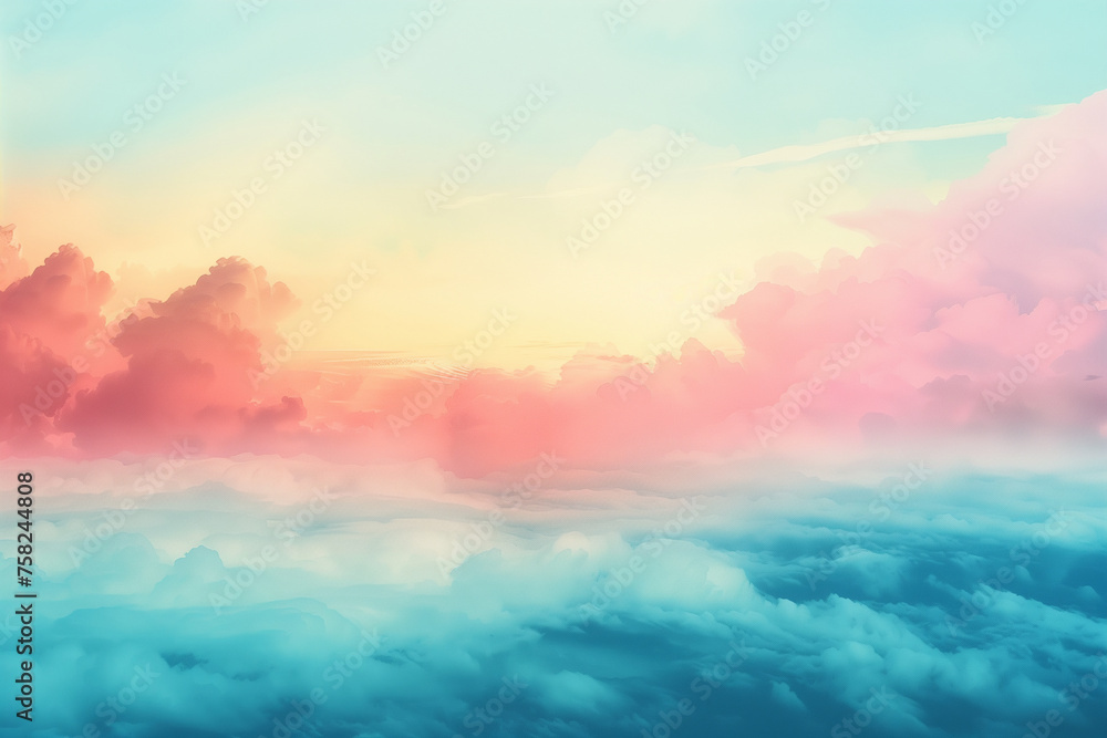 A soft cloud background with a pastel colored peach pink to blue gradient. (4)