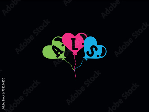 ALS Love Balloon Logo Icon
