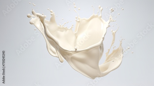 Splash of Milk or Cream Cut Out in Photorealistic 8K

