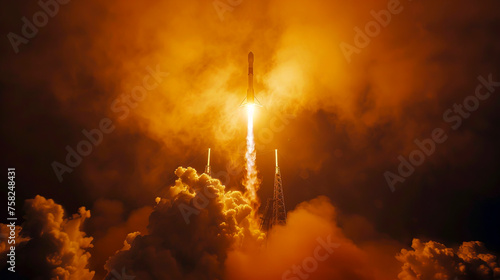 Galactic Blastoff: Captivating Images of a Space Rocket Launch Ignition