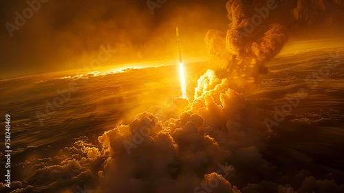 Launching into the Unknown  Captivating Images of Space Rocket Ignition