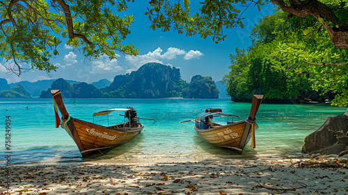 Serene Beauty: Exploring Thailand's Stunning Landscape with Lakes, Rivers, and Mountains photo