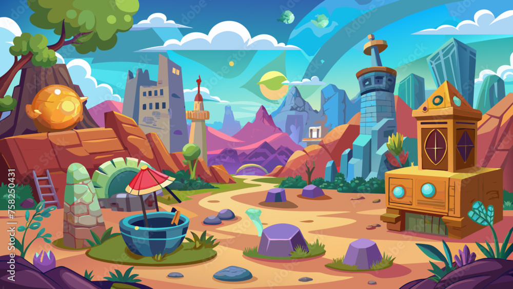 create-some-video-backgrounds-to-make-cartoon-vector illustration
