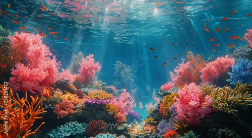 Colorful Coral Reef Underwater © yganko