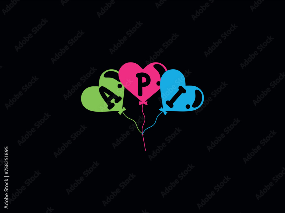 API Initials Logo Icon Design API Initials Logo Icon Design