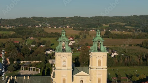 Beautiful Landscape Basilica Stara Wies Aerial View Poland photo