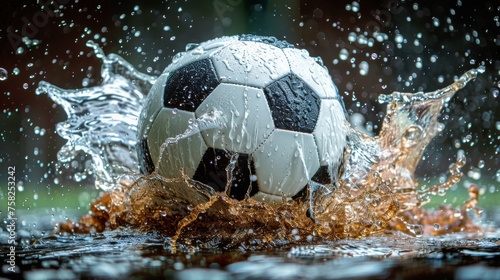 Soccer Ball Splashing in Water © yganko