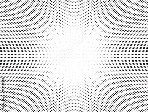 Halftone swirl gradient sun rays pattern. Abstract halftone vector dots background. monochrome dots pattern. Vector background in comic book style with sunburst rays.