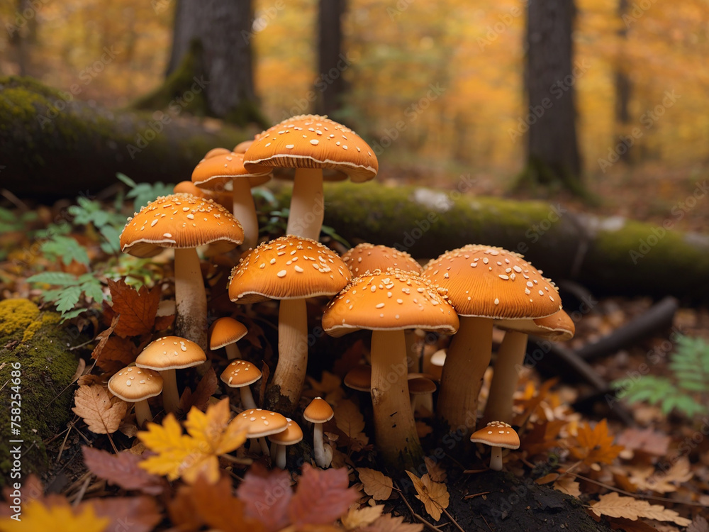 Edible mushrooms in a autumn forest Edible mushrooms in a autumn forest