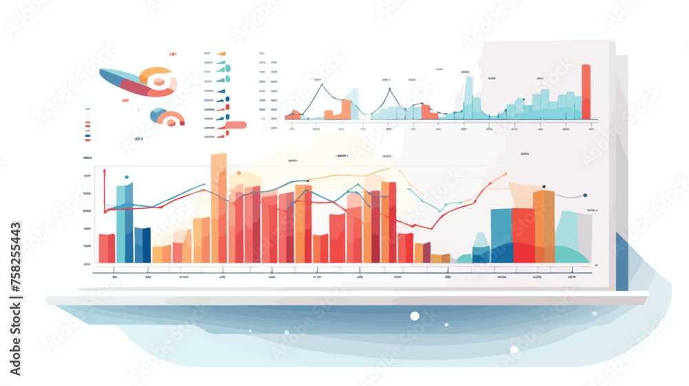 A presentation slide with charts and graphs showcas