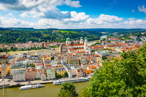 Sommer in Passau, der Stadt an Donau und Inn