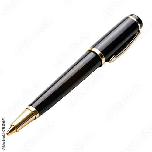 Black pen isolated on Transparent background.