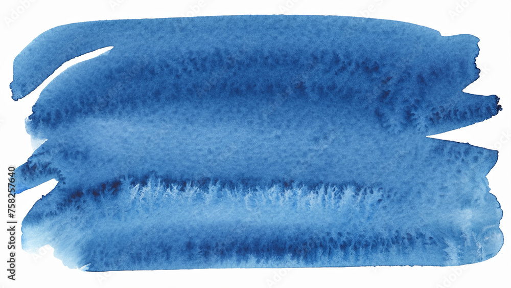 Fototapeta premium Blue Watercolor Brush Strokes On White Background