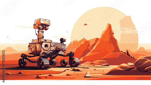 A robot exploring the surface of Mars with a roboti