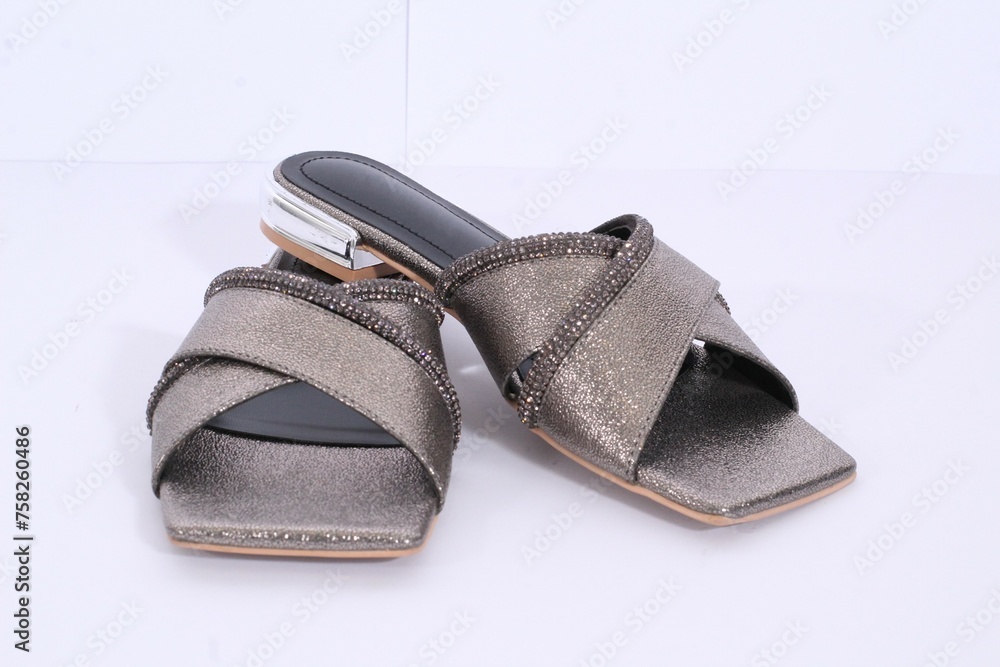 Picture of women flat chappal. Ladies' Flat Slippers are so easy to style and versatile that a basic wardrobe cannot do without them. easy to wear and take off. Picture of women flat chappal. Ladies' Flat Slippers are so easy to style and versatile that a basic wardrobe cannot do without them. easy to wear and take off.