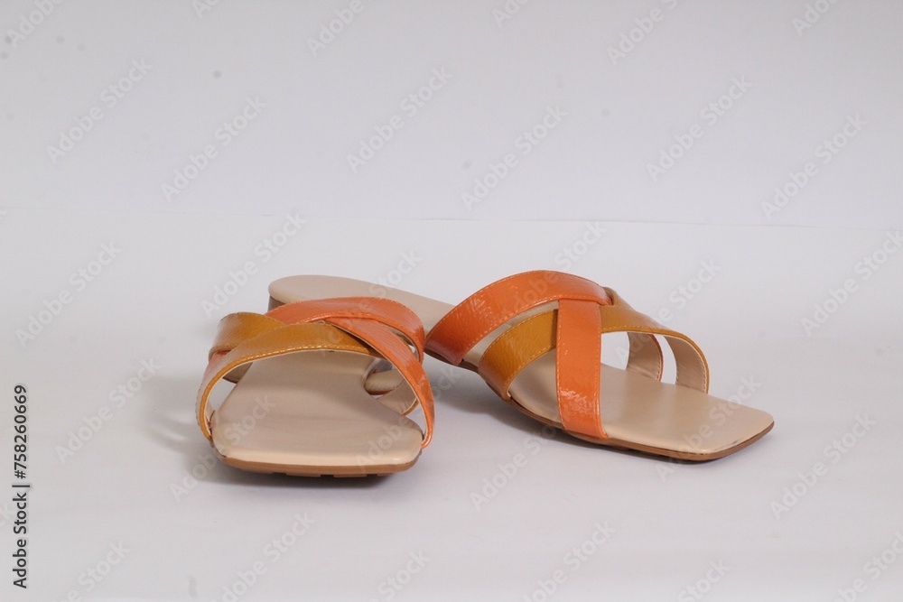 Picture of women flat chappal. Ladies' Flat Slippers are so easy to style and versatile that a basic wardrobe cannot do without them. easy to wear and take off. Picture of women flat chappal. Ladies' Flat Slippers are so easy to style and versatile that a basic wardrobe cannot do without them. easy to wear and take off.
