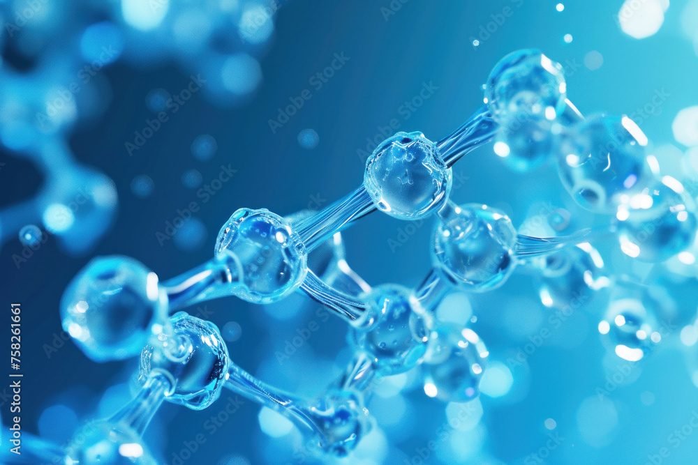 Abstract image of a molecular structure with spherical elements and connections Abstract image of a molecular structure with spherical elements and connections
