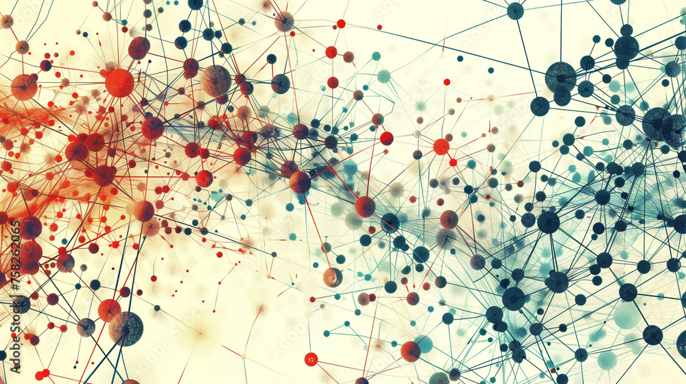 A colorful image of many dots and lines A colorful image of many dots and lines