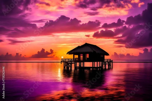sunset on the beach © Goshi