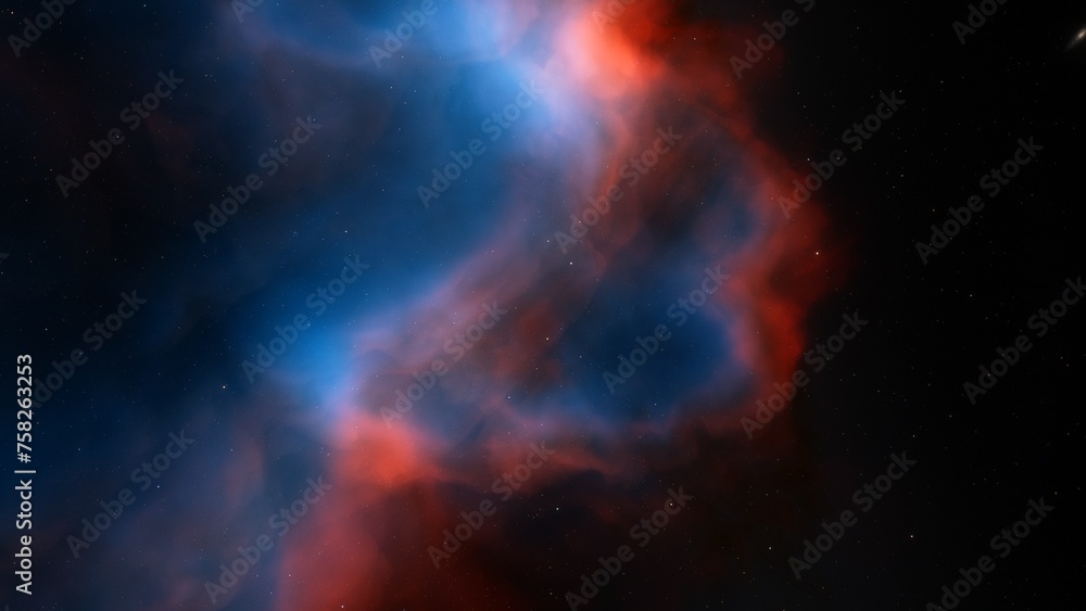 Obraz premium Space nebula, for use with projects on science, research, and education. Illustration 