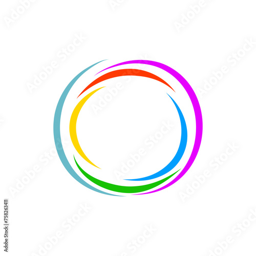 Hand drawn colorful circle waves
