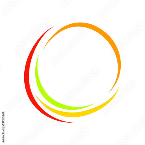Hand drawn colorful circle waves
