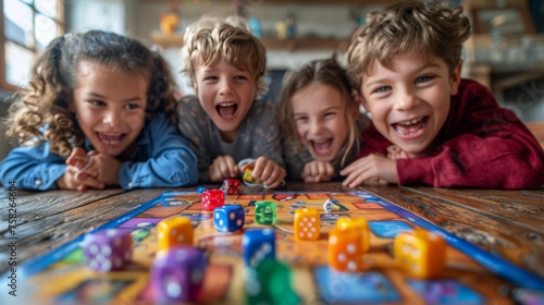 Children Playing a Board Game