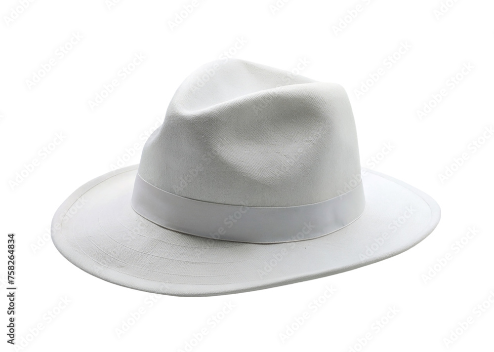White hat isolated on a transparent background. Top view. White hat isolated on a transparent background. Top view.
