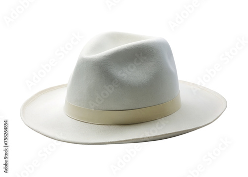 White hat isolated on a transparent background. Top view.