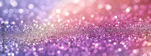 Abstract purple and pink glitter lights background. Circle blurred bokeh. Romantic backdrop for Valentines day, womens day, holiday or event