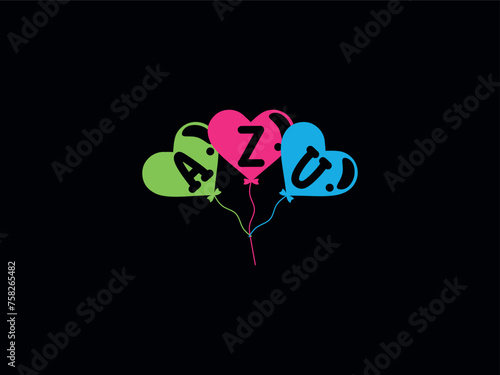 Luxury AZU Letter Logo For Kids Shop