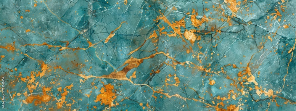 Luxury teal blue and gold marble abstract texture background. Premium ...