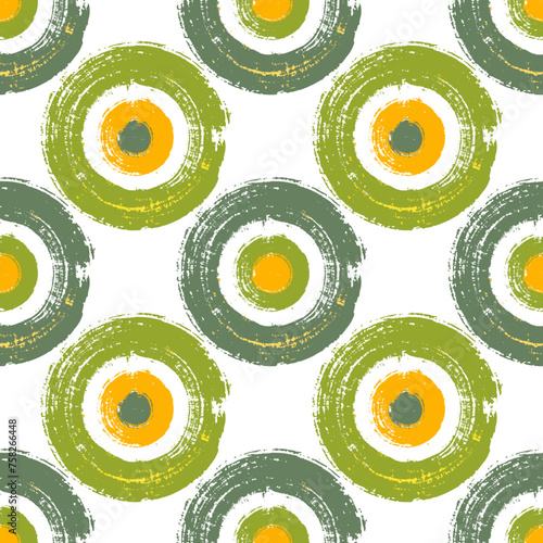 Painted round shapes seamless pattern graphic design.