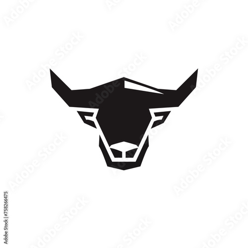 Bull logo icon black and white (3)