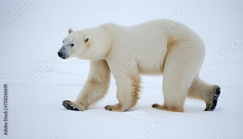 A Polar Bear With Its Hind Legs Pushing Through Th