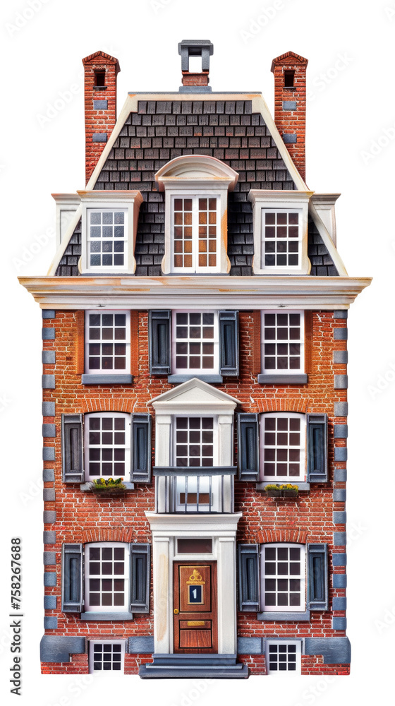 Traditional Dutch colonial architecture - Transparent background, Cut out