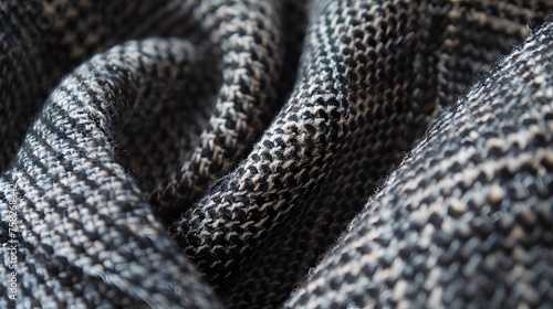 Close-up Texture of Houndstooth Fabric Pattern