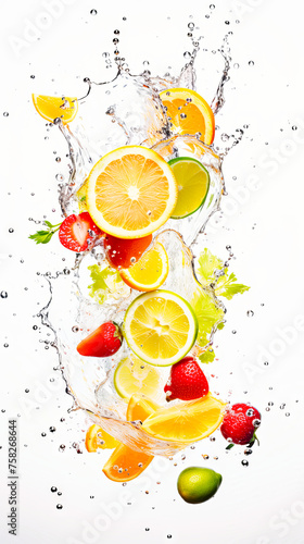 Assorted Fruits Floating in Water