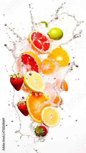 Assorted Fruits Floating in Water