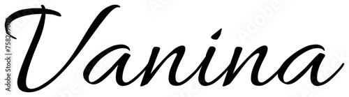 Vanina - black color - name written - ideal for websites,, presentations, greetings, banners, cards,, t-shirt, sweatshirt, prints, cricut, silhouette, sublimation	

