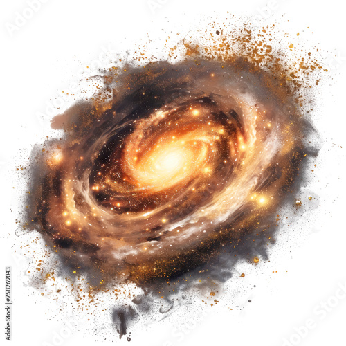 Spiral Galaxy With Stars - Transparent background, Cut out