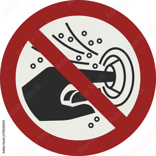 PROHIBITION SIGN PICTOGRAM, DO NOT PUT FINGER INTO THE NOZZLE OF A HYDROMASSAGE ISO 7010 – P070, SVG