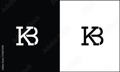 Alphabet Letters KB, BK, Initials Logo Monogram