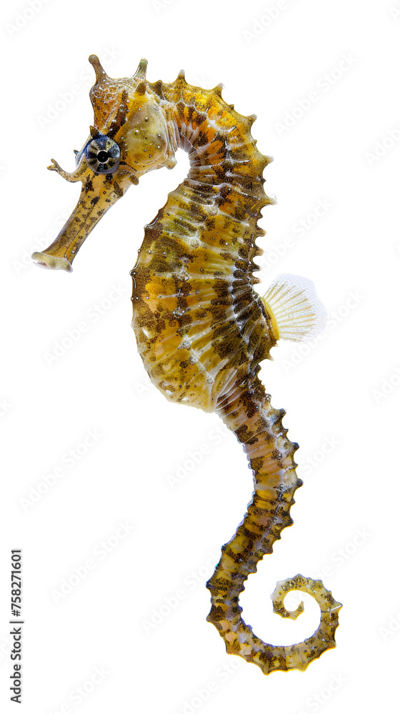 Close Up of a Seahorse - Transparent background, Cut out
