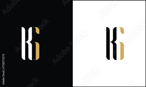 Alphabet Letters KG, GK ,Initials Logo Monogram