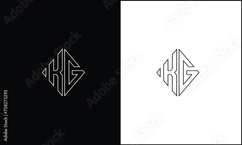 Alphabet Letters KG, GK ,Initials Logo Monogram