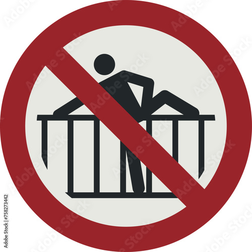 PROHIBITION SIGN PICTOGRAM, DO NOT CROSS BARRIER ISO 7010 ? P071.eps