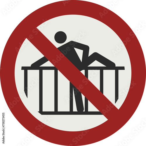 PROHIBITION SIGN PICTOGRAM, DO NOT CROSS BARRIER ISO 7010 – P071, SVG