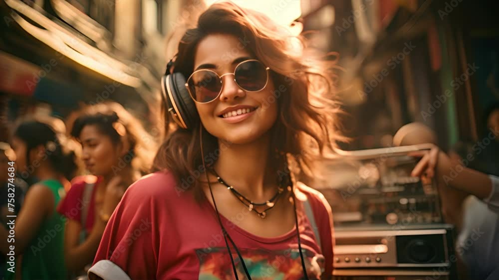 90s teens dance with boombox in the city,generative ai. 90s teens dance with boombox in the city,generative ai.