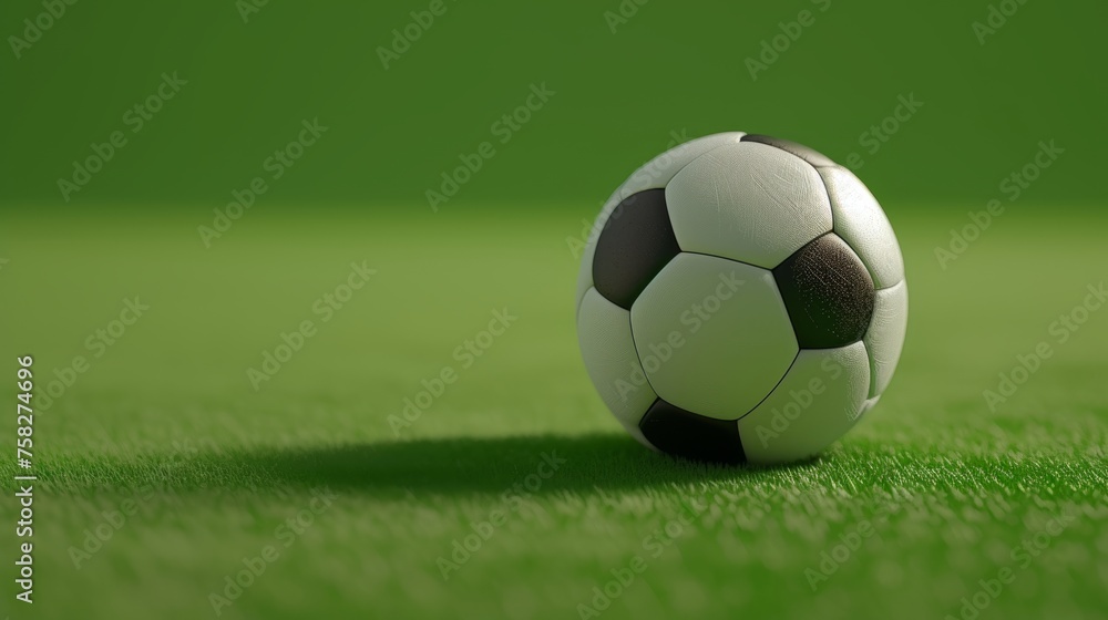 Soccer ball isolated on a green background